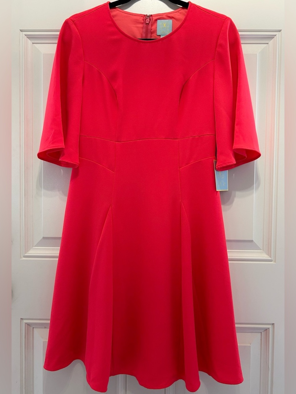 CECE by Cynthia Steffe Coral Flare Dress in Coral Pop Size 6